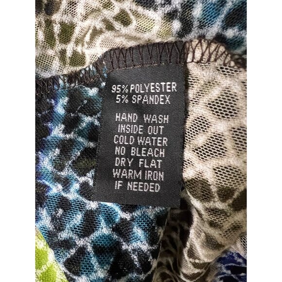 Max & Rina Long-Sleeve Multicolor Printed Top Button Detail Scoop Neckline Large - Picture 4 of 4